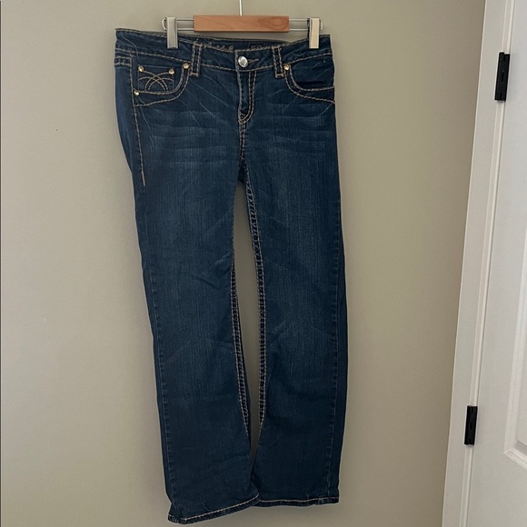L.A. Idol Dark Blue Straight Leg Jeans - Picture 1 of 7